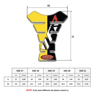 Honda Tank Pad Motorbike Yellow Black Halves Base VFR Logo 