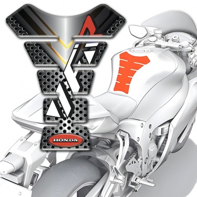 Honda Tank Guard Pads Perforated Metal Effect with VFR Logo 