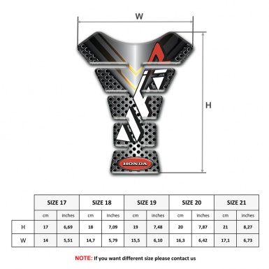 Honda Tank Guard Pads Perforated Metal Effect with VFR Logo 