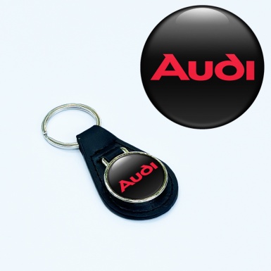 Audi Keyring Holder Leather Red Classic Logo
