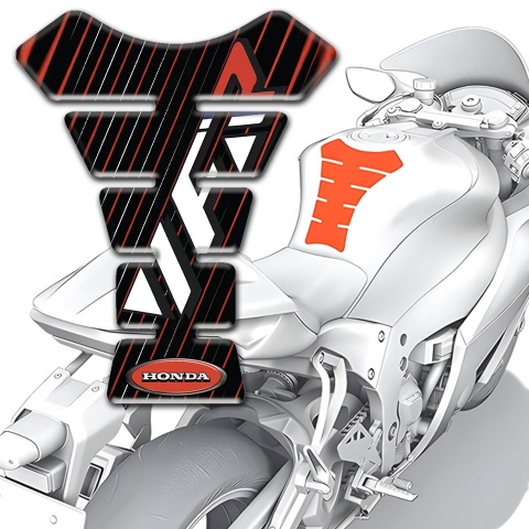 Honda Tank Protector Black with Red White Stripes Design VFR Edition 