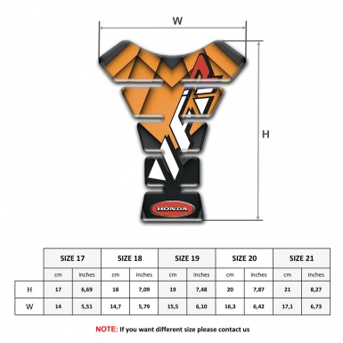 Honda Tank Pad  Motorbike Orange Black print VFR Style 