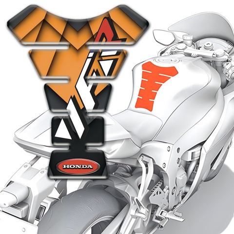Honda Tank Pad  Motorbike Orange Black print VFR Style 