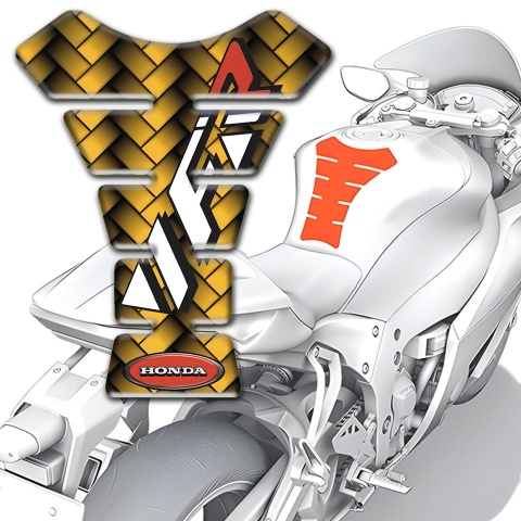 Honda Tank Protector Yellow Mosaic Effect VFR Loggo 