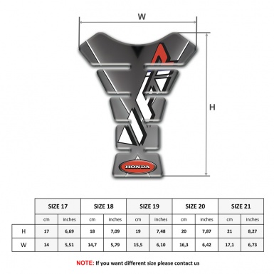 Honda Tank Pad Protector Grey Background with VFR Logo Style 