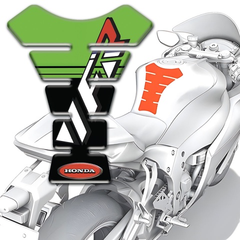 Honda Tank Protector Fresh Green with Black Base Design VFR LoGo