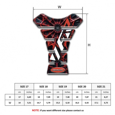 Honda Tank Pad Protector Unique Red Spider Web Desdig Model 