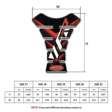 Honda Tank Pad Motorbike VFR Edition Black Red base Type 