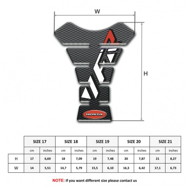 Honda Tank Pad Motorbike VFR Style Silicone Sticker 