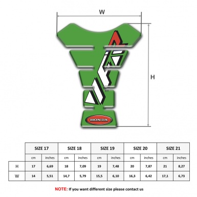 Honda Tank Pad Motorbike Green Design VFR Logo 