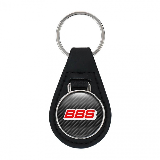 BBS Keychain Leather Carbon Red Logo