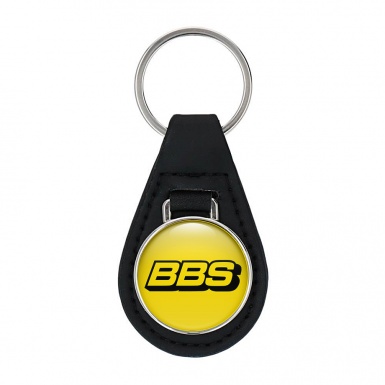 BBS Leather Key Fob Yellow Black Logo