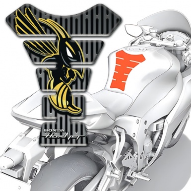 Honda Tank Guard Pads Grey Base elements and Hornet Logo 