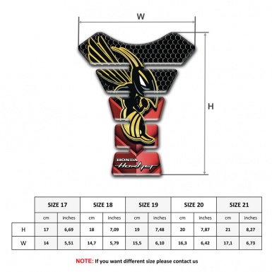 Honda Tank Pad Protector Black Red Base decoration Hornet Edition 