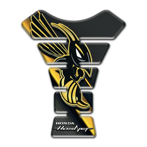 Honda Tank Protector Black with yellow Bands Design Logo Hornet 