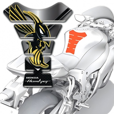 Honda Tank Guard Pads Black and Metallic Base Colors and Logo Hornet 