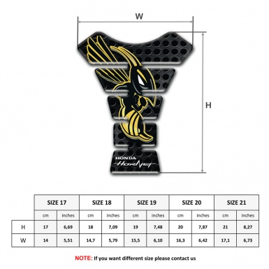 Honda Tank Pad Protector Black Perforated Effect Base Hornet Style 