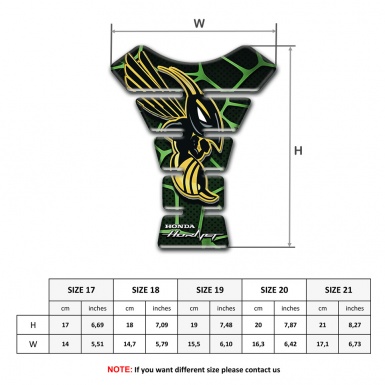 Honda Tank Guard Pads Black with Green Lines Decoration Hornet Edition 