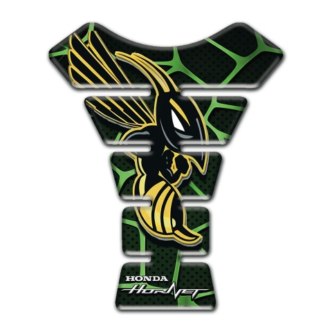 Honda Tank Guard Pads Black with Green Lines Decoration Hornet Edition 