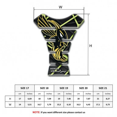 Honda Tank Pad Motorbike Black Green Print Base Hornet Style 