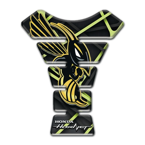 Honda Tank Pad Motorbike Black Green Print Base Hornet Style 