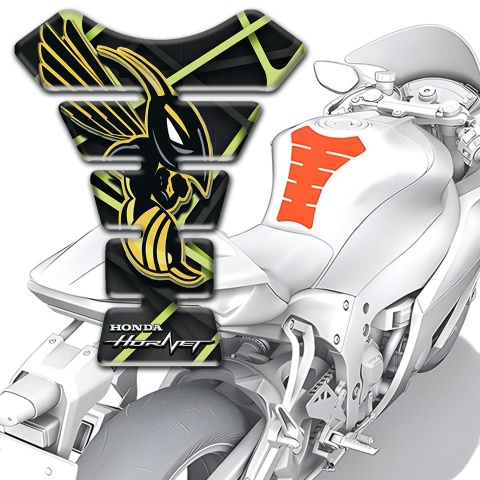 Honda Tank Pad Motorbike Black Green Print Base Hornet Style 