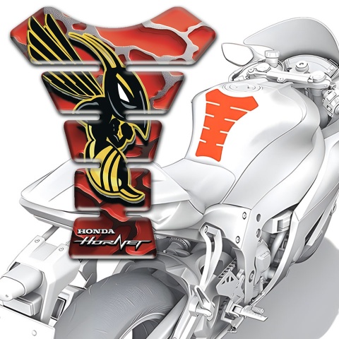 Honda Tank Guard Pads Red Base Decoration Hornet Style 