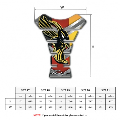 Honda Tank Pad Protector Multicolored Baqckground Hornet Edition 