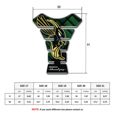 Honda Tank Fuse Green Black Figures Base Hornet Logo 