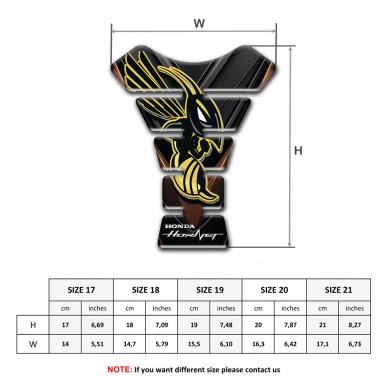 Honda Tank Pad Motorbike Black Brown Print Hornet Decoration 