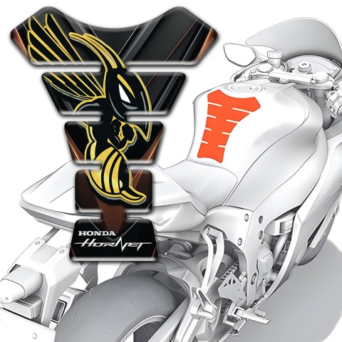 Honda Tank Pad Motorbike Black Brown Print Hornet Decoration 