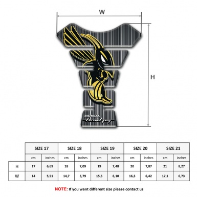 Honda Tank Protector Grey with White Stripes Design Hornet Logo 