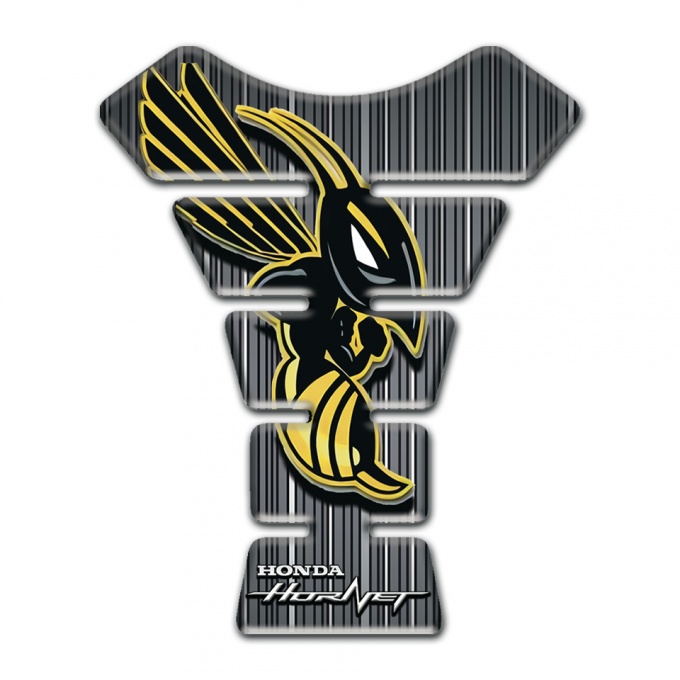 Honda Tank Protector Grey with White Stripes Design Hornet Logo 