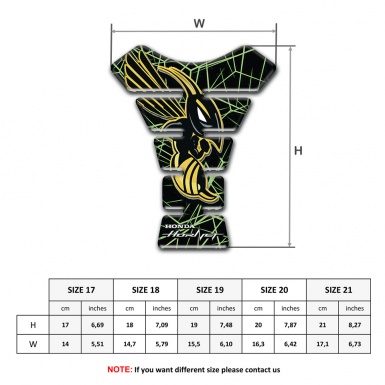 Honda Tank Pad Protector Green Spider web Design Hornet Logo 
