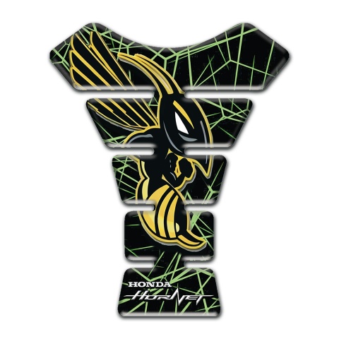 Honda Tank Pad Protector Green Spider web Design Hornet Logo 