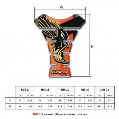 Honda Tank Fuse Orange Motif Decoration base Hornet Style Logo 