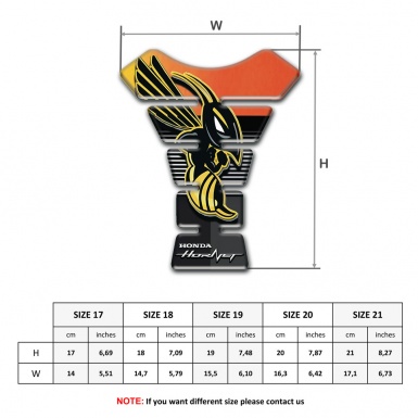 Honda Tank Protector Black Orange Print Hornet Logo 