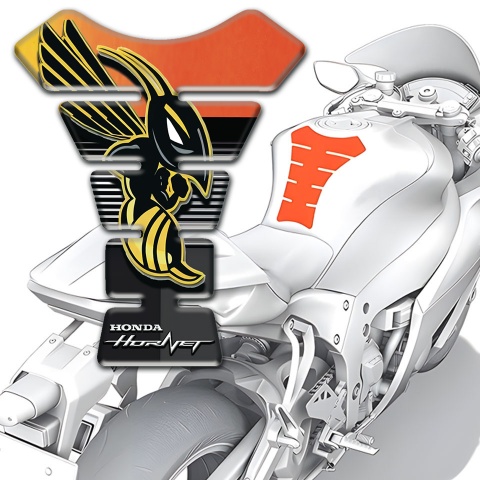 Honda Tank Protector Black Orange Print Hornet Logo 