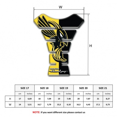 Honda Tank Guard Pads Black Yellow Halves Base Hornet edition 