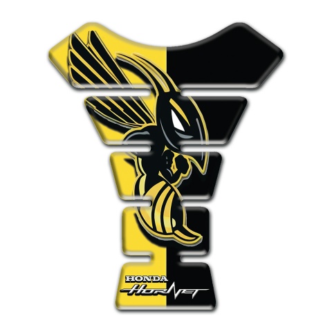 Honda Tank Guard Pads Black Yellow Halves Base Hornet edition 
