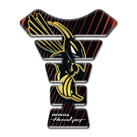 Honda Tank Fuse Black Base with Re Stripes and hornet logo 