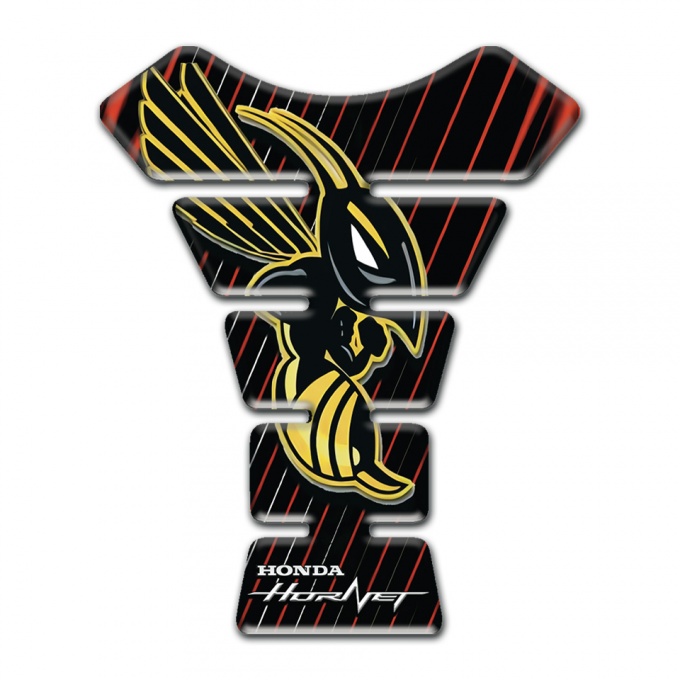 Honda Tank Fuse Black Base with Re Stripes and hornet logo 