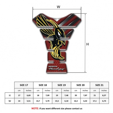 Honda Tank Protector Dark Red with Silver Lines Design Hornet Logo 