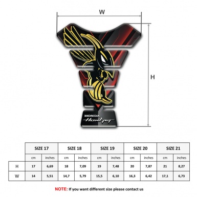 Honda Tank Fuse Hornet Logo Silicone Sticker with Unique Design 