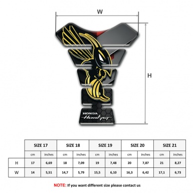 Honda Tank Pad Protector Grey Black Print with Hornet Logo 