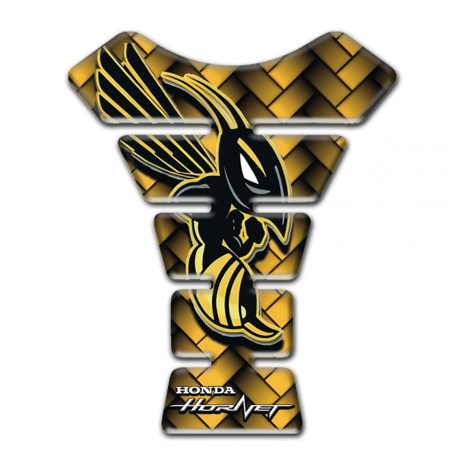 Honda Tank Pad Motorbike Yellow Braid Effect with Hornet Logo 