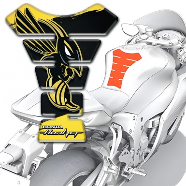Honda Tank Protector Black Yellow Paints Base Hornet Edition 