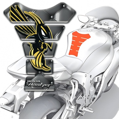 Honda Tank Guard Pads Grey Leather Base Hornet Logo 