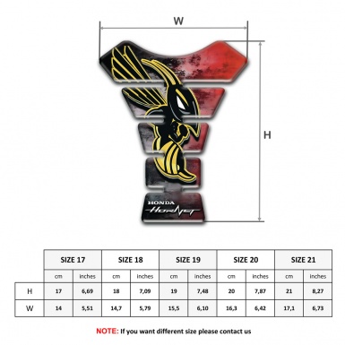 Honda Tank Pad Protector Mixed Colors Design Logo Hornet Style 