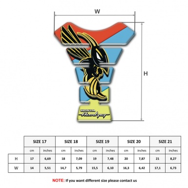 Honda Tank Protector Hornet Logo with Fresh Colors Base Design 